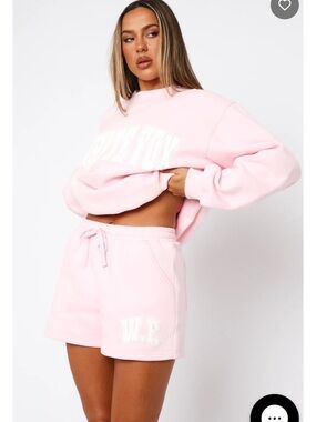 NWT White Fox - Decade Classics Varsity Lounge Shorts in Posy pink